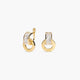 Pendientes círculo de oro 18K circonita 16 mm