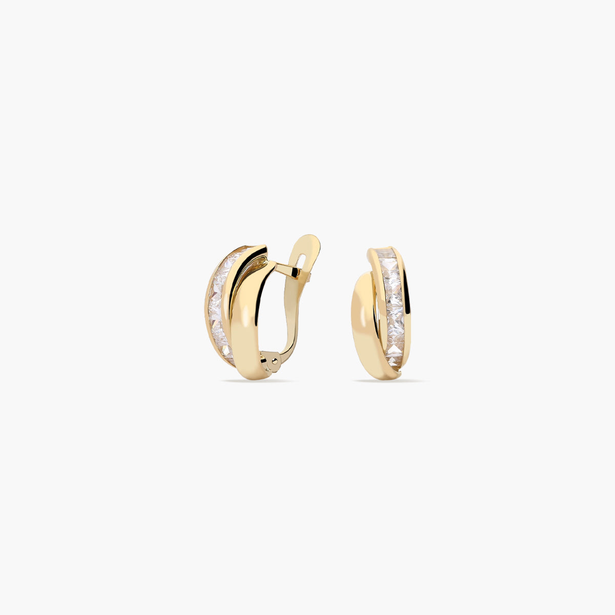 Pendientes de oro 18K circonitas bagué 12 mm