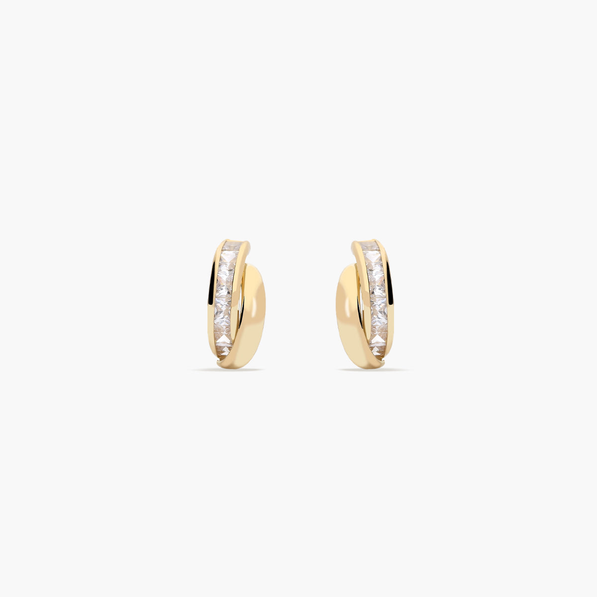 Pendientes de oro 18K circonitas bagué 12 mm