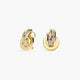 Pendientes de oro 18K bagué montado en círculo circonitas 16 mm
