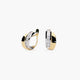 Pendientes de oro bicolor 18K circonitas bagué 13 mm