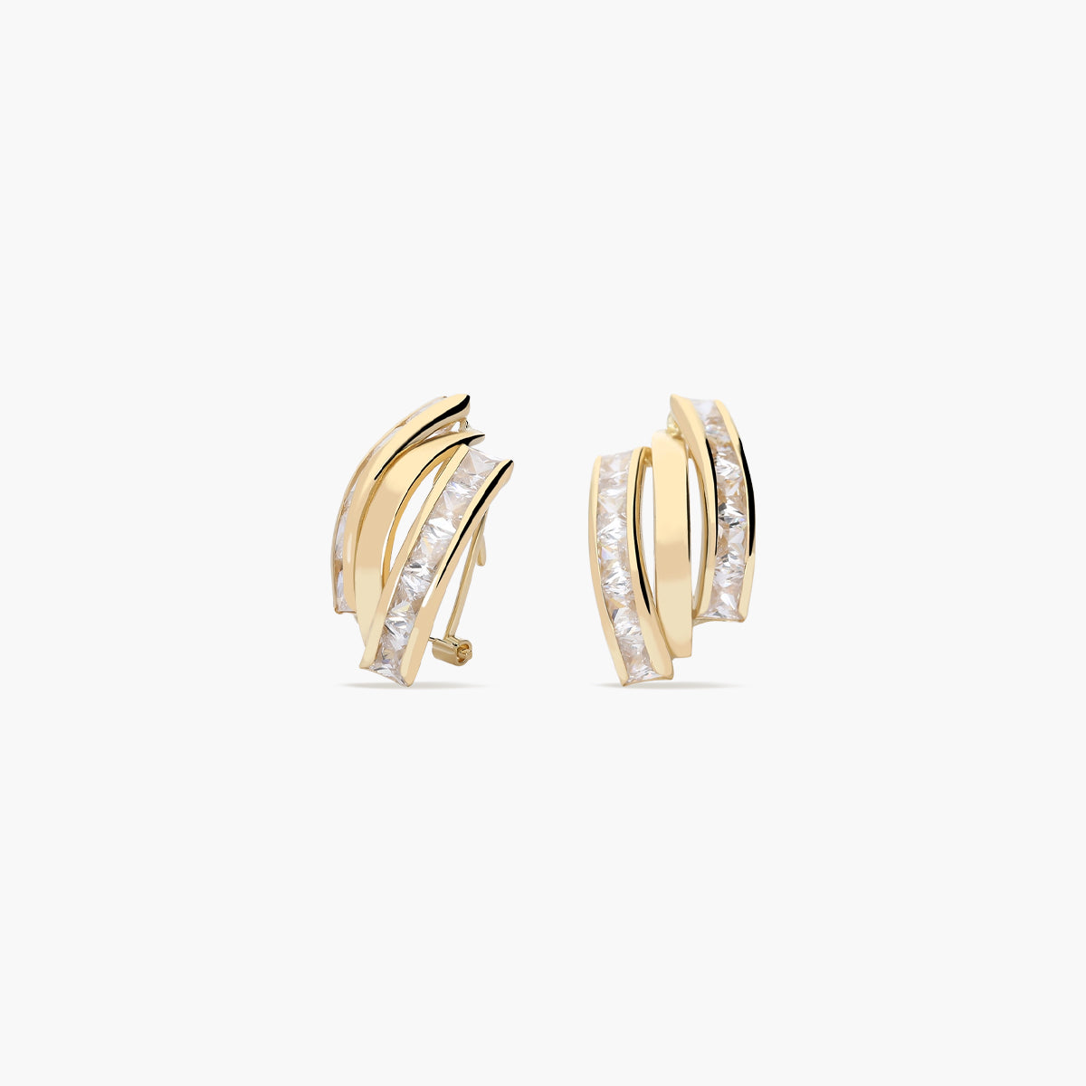 Pendientes de oro 18K circonitas bagué 17 mm