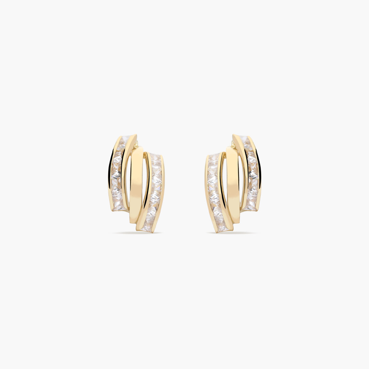 Pendientes de oro 18K circonitas bagué 17 mm