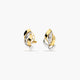 Pendientes de oro bicolor 18K circonitas bagué 22 mm