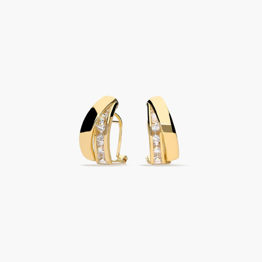 Pendientes de oro 18K circonitas bagué 16 mm