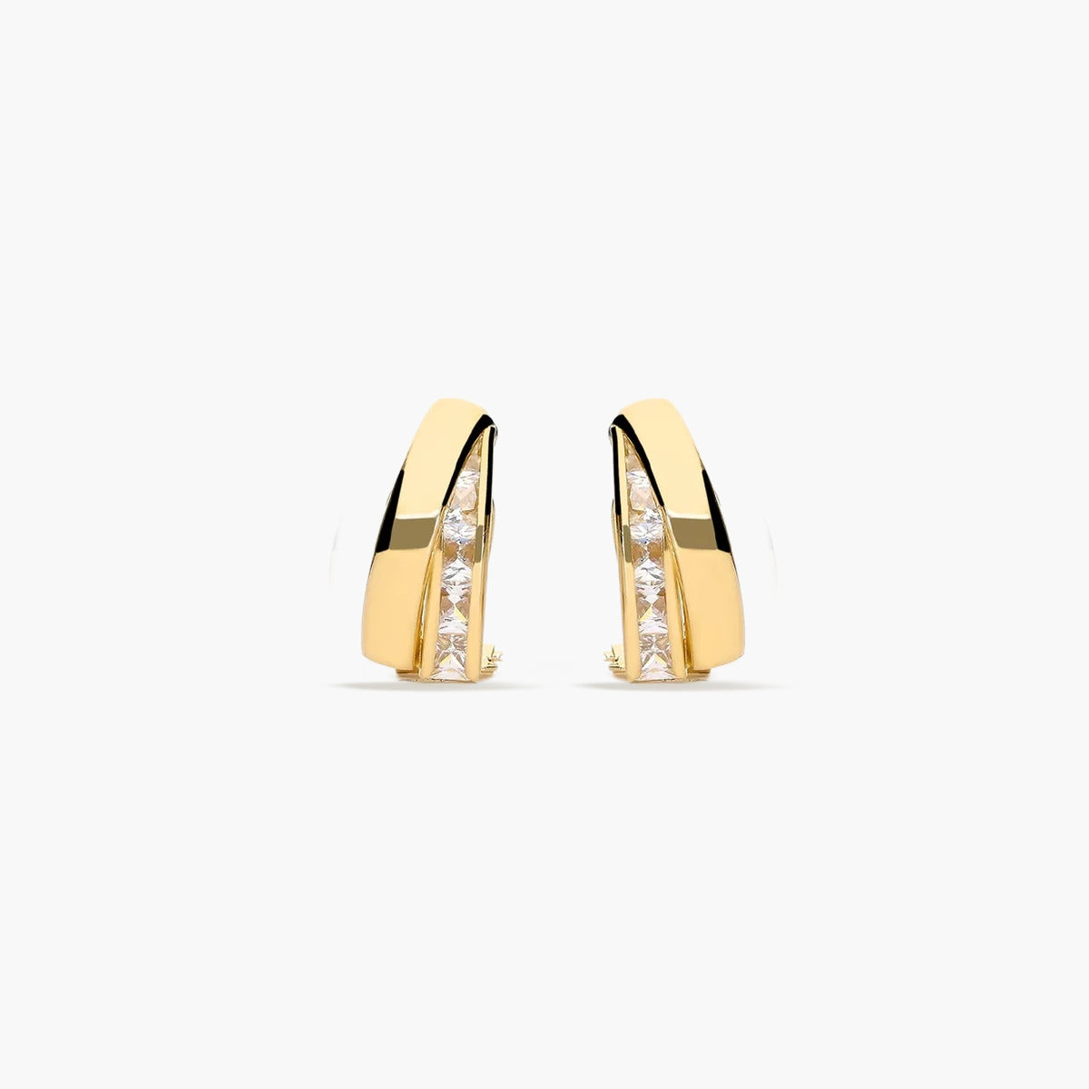 Pendientes de oro 18K circonitas bagué 16 mm