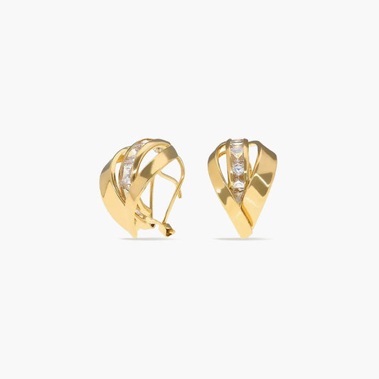 Pendientes de oro 18K circonitas bagué 16 mm