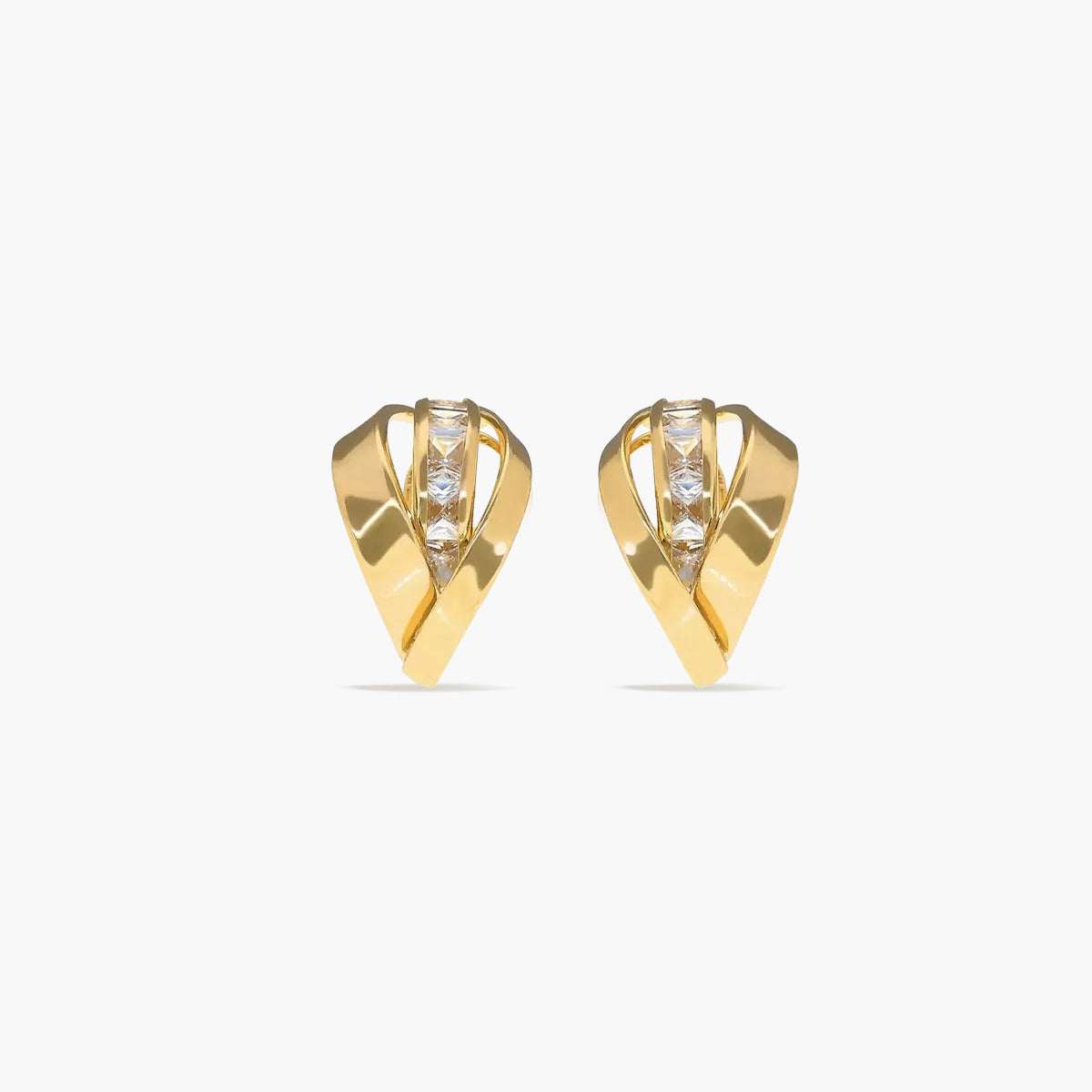 Pendientes de oro 18K circonitas bagué 16 mm