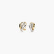 Pendientes de oro bicolor 18K circonitas bagué 15 mm