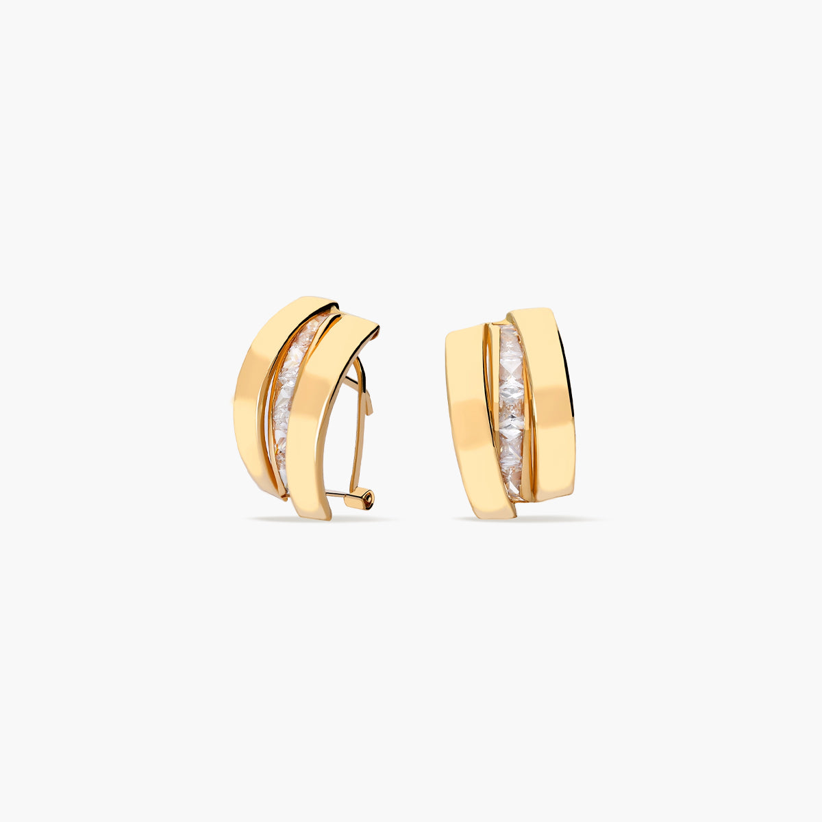 Pendientes de oro 18K circonitas bagué 15 mm