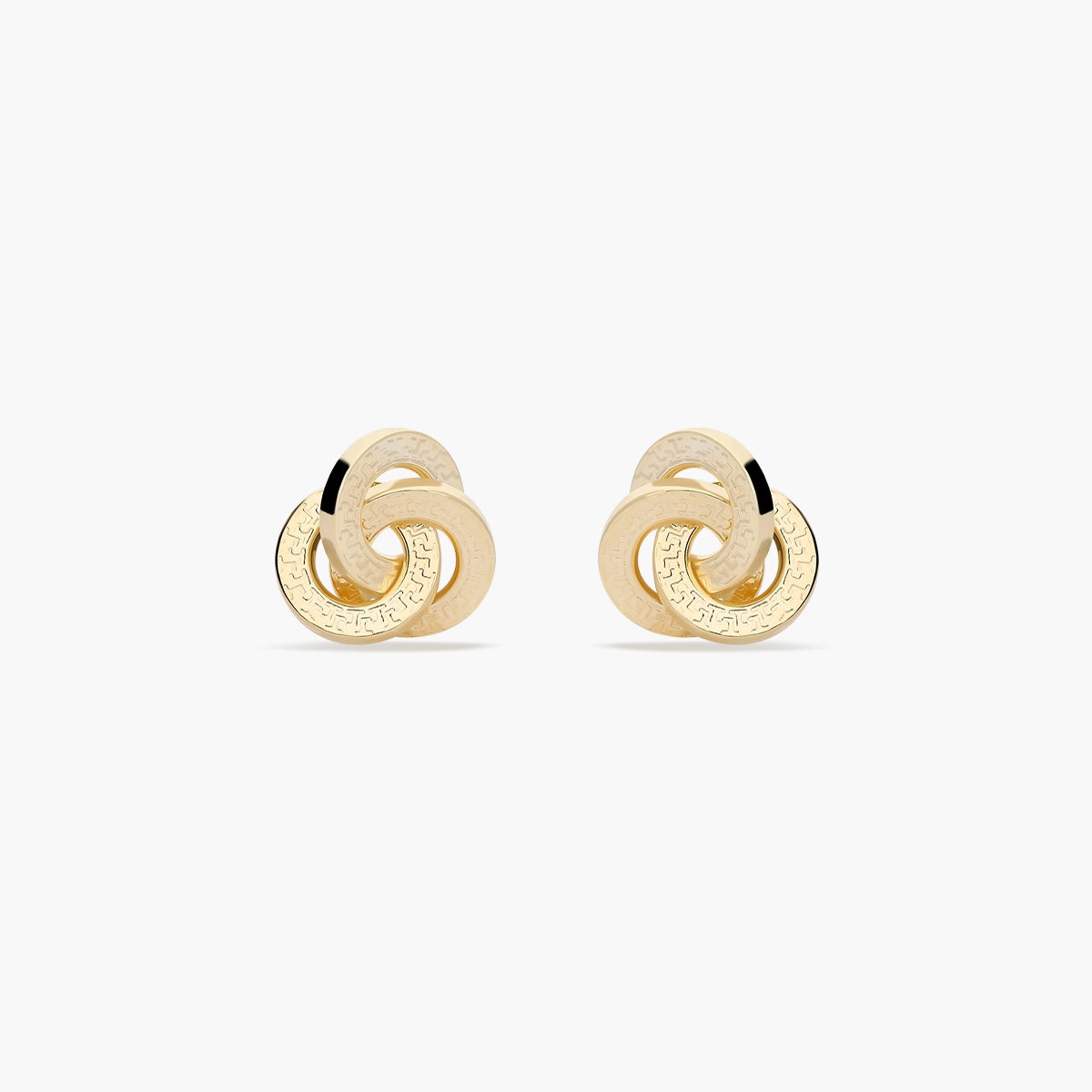 Pendientes de oro 18K nudo greca 10 mm