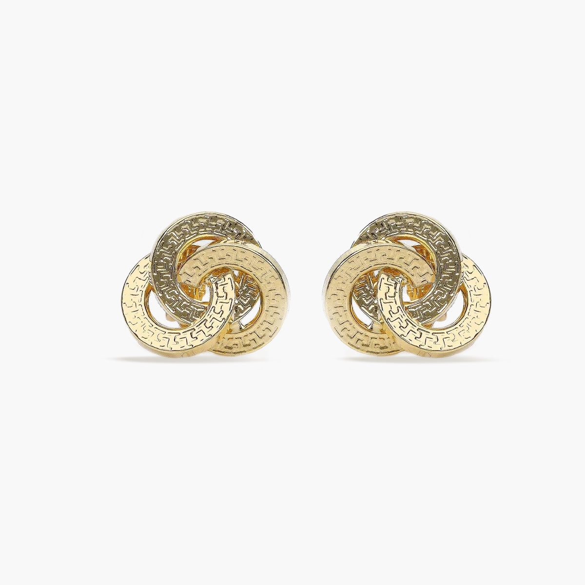 Pendientes de oro 18K nudo greca 12 mm