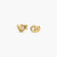 Pendientes doble círculo de oro 18K circonita 10 mm