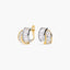 Pendientes de oro bicolor 18K circonitas tipo cinquillo 12 mm