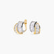Pendientes de oro bicolor 18K circonitas tipo cinquillo 12 mm