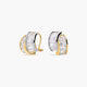Pendientes de oro bicolor 18K circonitas bagué 12 mm