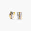 Pendientes de oro bicolor 18K circonitas tipo cinquillo 14 mm