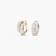 Pendientes de oro bicolor 18K circonitas tipo cinquillo 14 mm