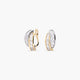 Pendientes de oro bicolor 18K circonitas tipo cinquillo 14 mm