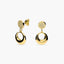 Pendientes largos redondos de oro 18K circonitas 18 mm