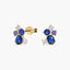 Pendientes de oro 18K circonitas violeta y azul 7 mm