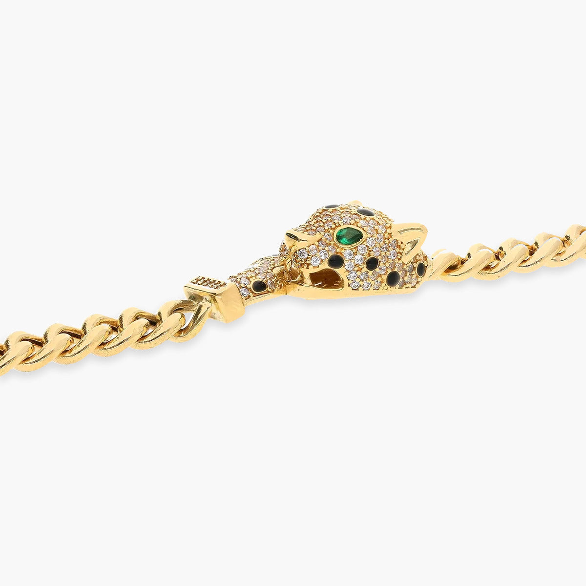 Pulsera de oro 18K circonitas 19 cm LEOPARD