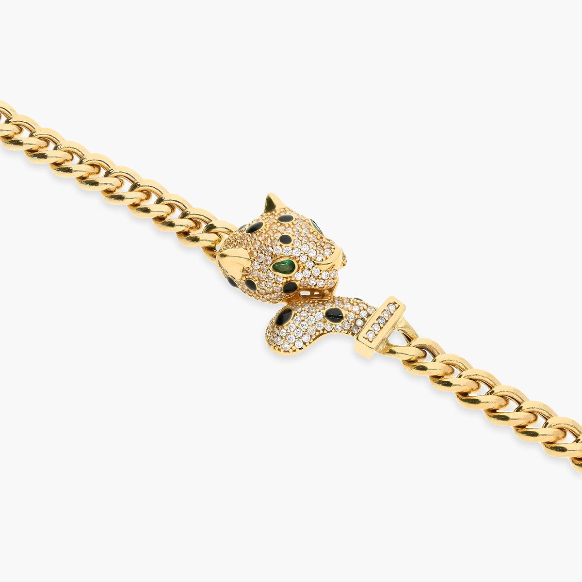 Pulsera de oro 18K circonitas 19 cm LEOPARD