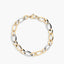 Pulsera de oro bicolor 18K eslabón anillas 20 cm