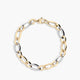 Pulsera de oro bicolor 18K eslabón anillas 20 cm