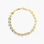 Pulsera de oro 18K eslabón oval flor 19 cm