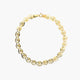 Pulsera de oro 18K eslabón oval flor 19 cm