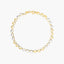 Pulsera de oro bicolor 18K eslabón oval corazón 19 cm