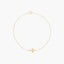 Pulsera de oro 18K circonitas con motivo en forma de cruz 16-18 cm