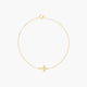 Pulsera de oro 18K circonitas con motivo en forma de cruz 16-18 cm