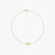 Pulsera de oro 18K circonitas con motivo en forma de corazón 16-18 cm