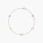 Pulsera de oro 18K circonitas violeta y rosa 16-18 cm