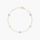 Pulsera de oro 18K circonitas violeta y rosa 16-18 cm