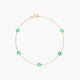 Pulsera de oro 18K circonitas verde 16-18 cm