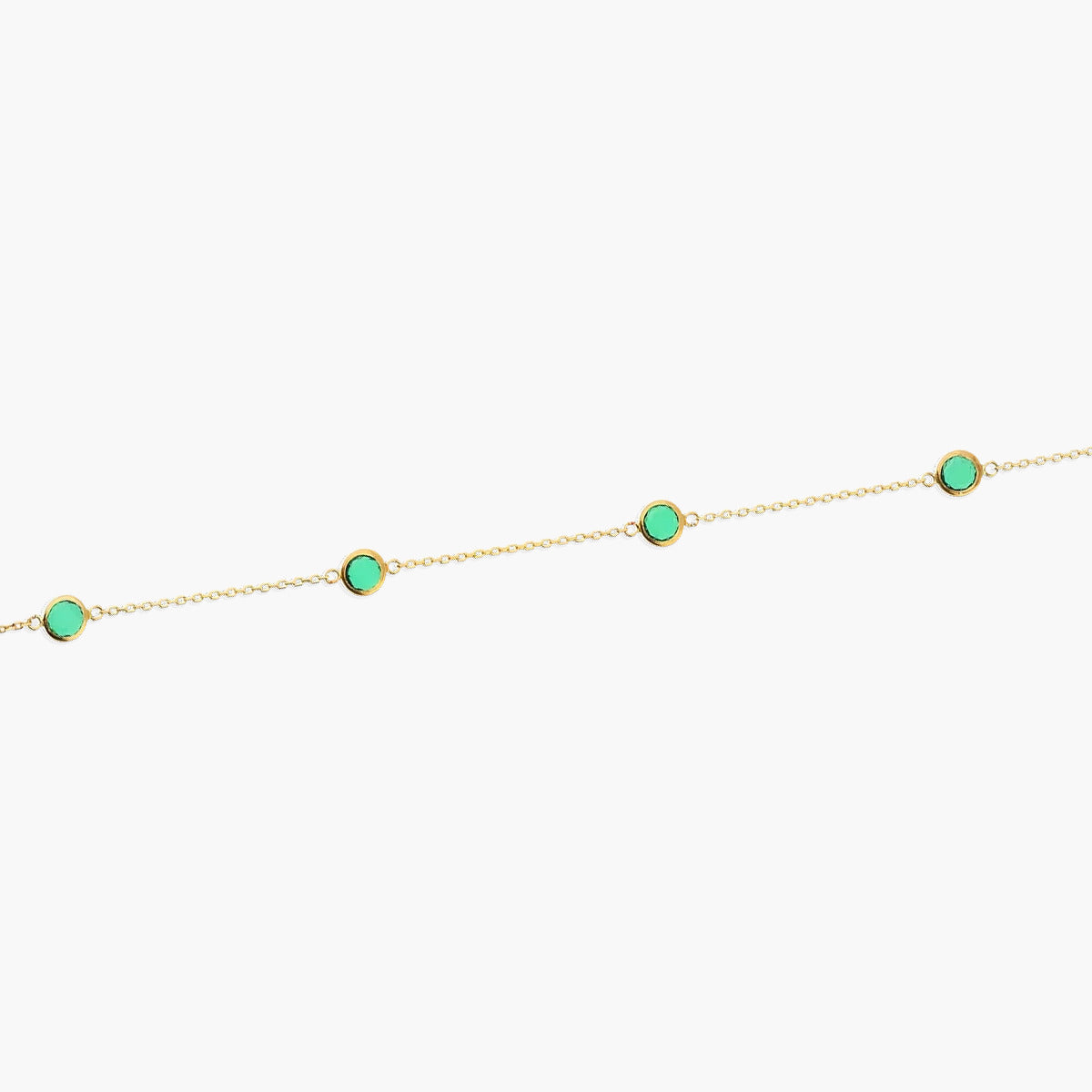 Pulsera de oro 18K circonitas verde 16-18 cm