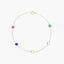 Pulsera de oro 18K circonitas multicolor 16-18 cm
