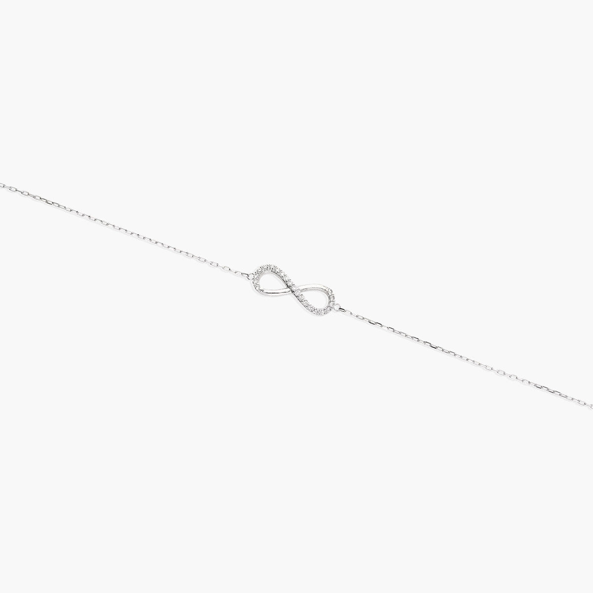 Pulsera de oro blanco 18K circonitas 17-19 cm INFINITY