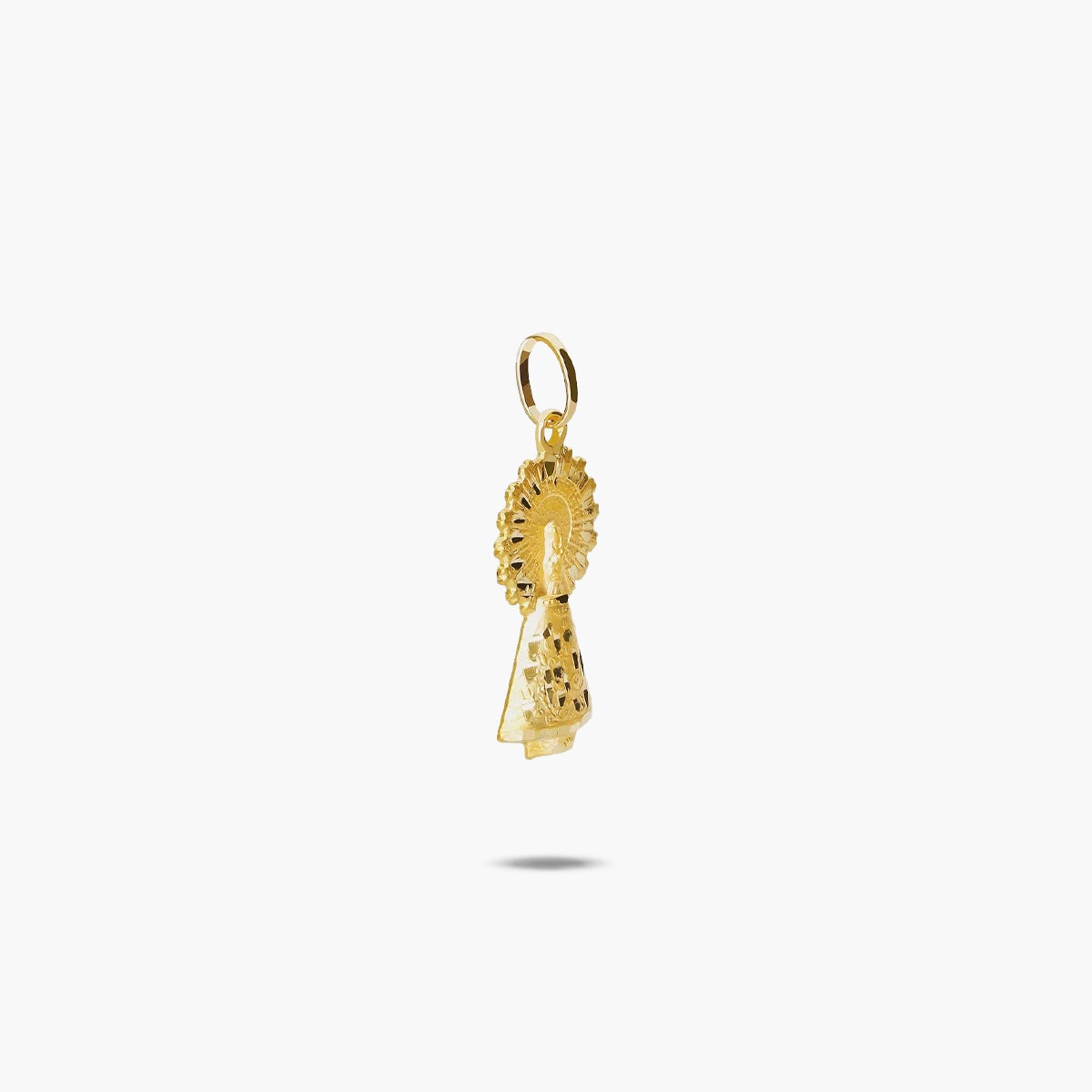 Medalla Virgen del Pilar con manto de oro 18K 25 mm