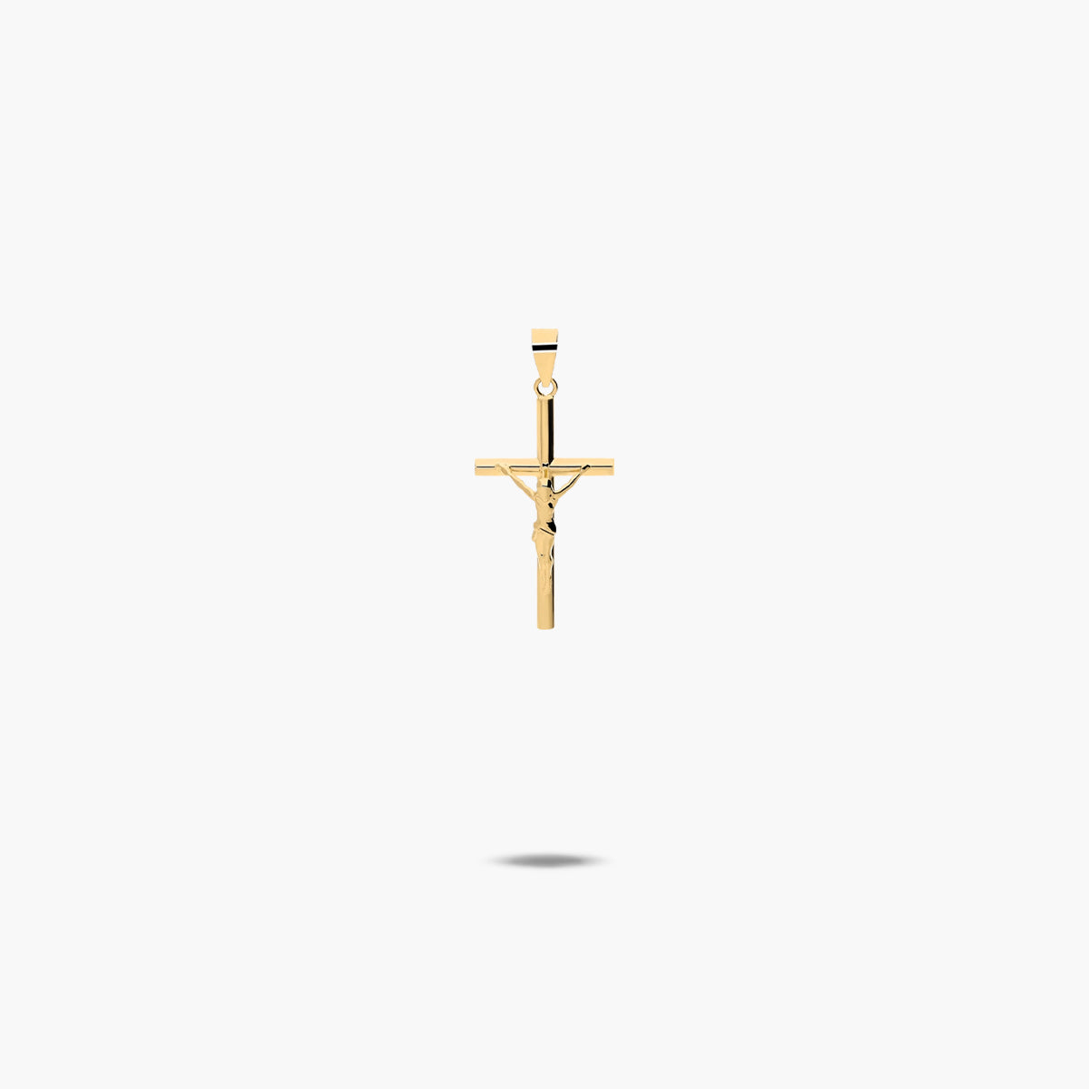 Cruz Cristo estampado de oro 18K 15 mm