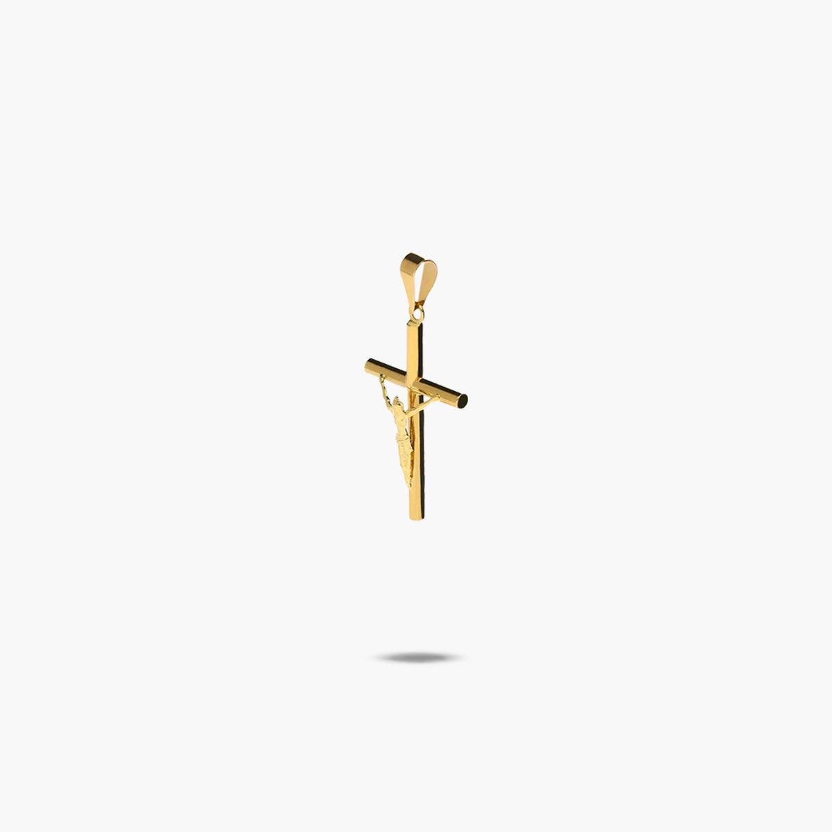 Cruz Cristo estampado de oro 18K 15 mm