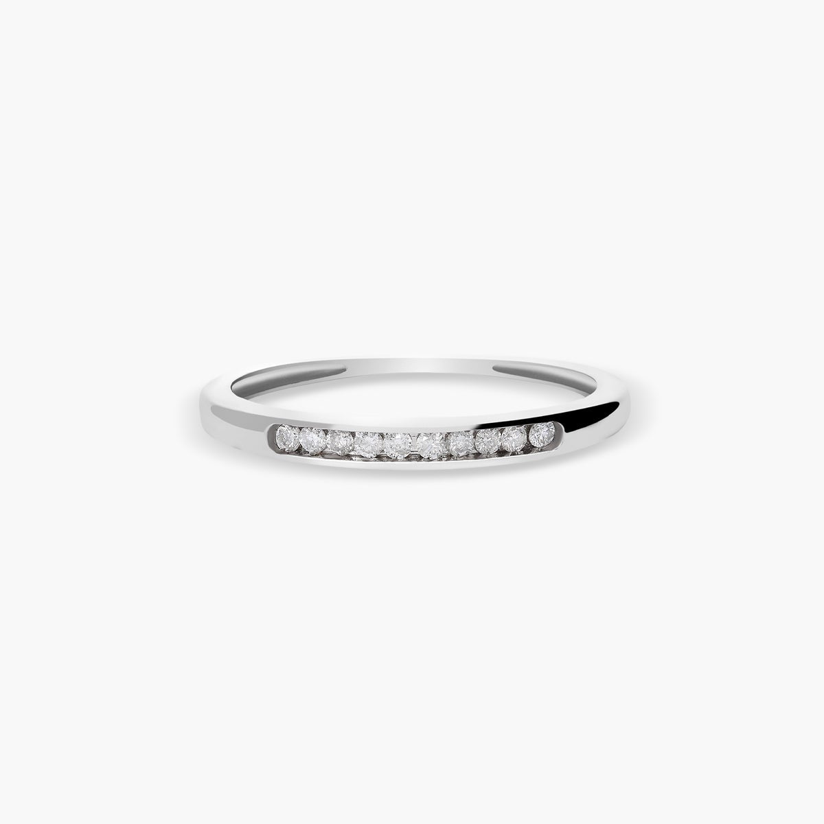 Anillo de oro blanco 18K diamante natural 0.15 ct. METEOROIDS