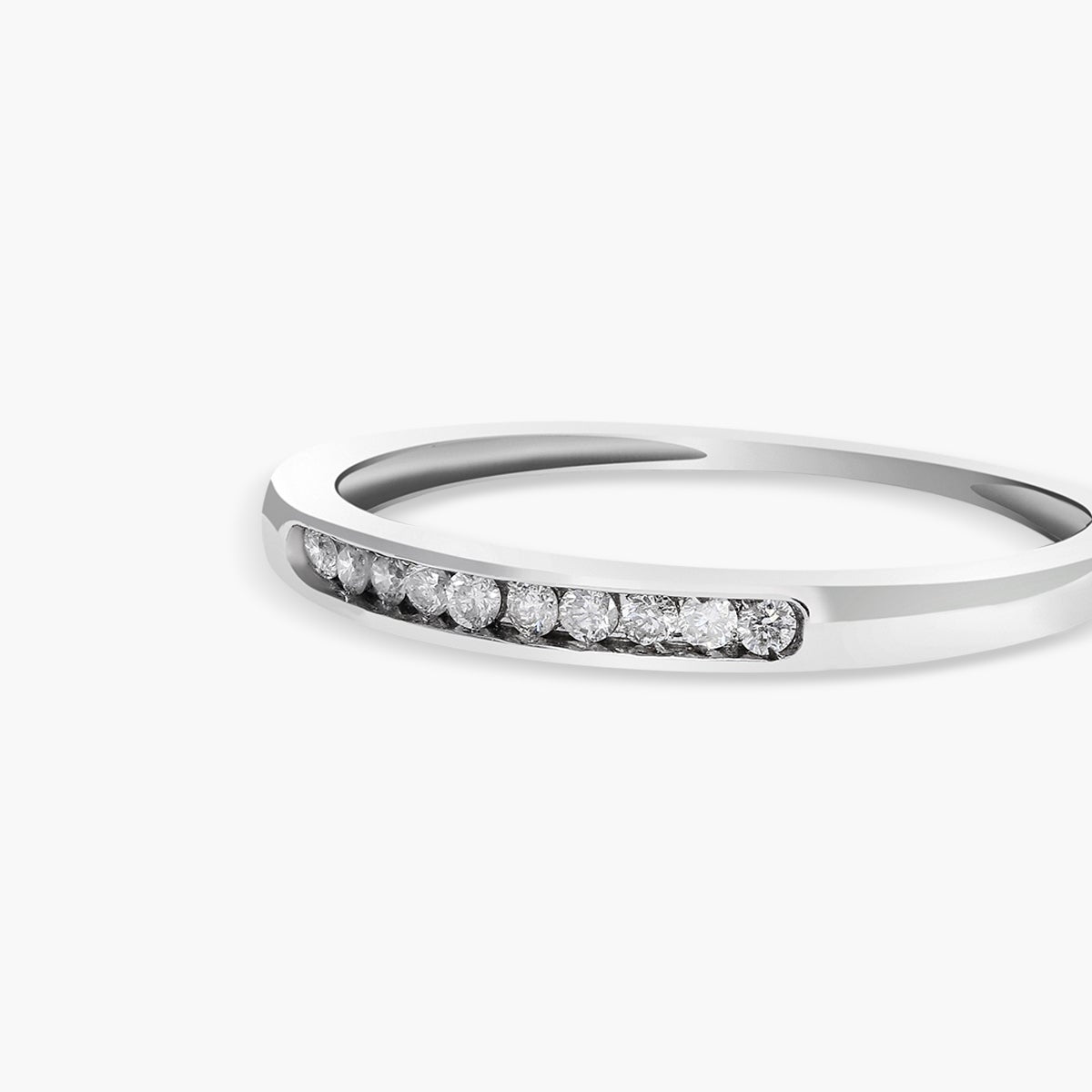 Anillo de oro blanco 18K diamante natural 0.15 ct. METEOROIDS