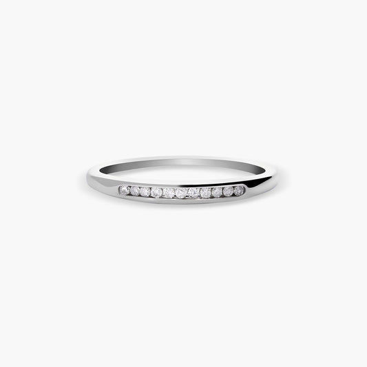 Anillo de oro blanco 18K diamante natural 0.11 ct. METEOROIDS