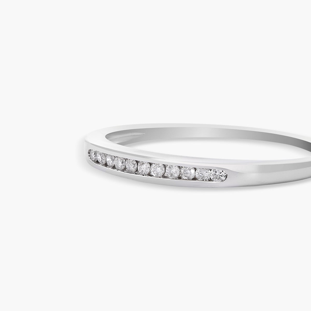 Anillo de oro blanco 18K diamante natural 0.11 ct. METEOROIDS