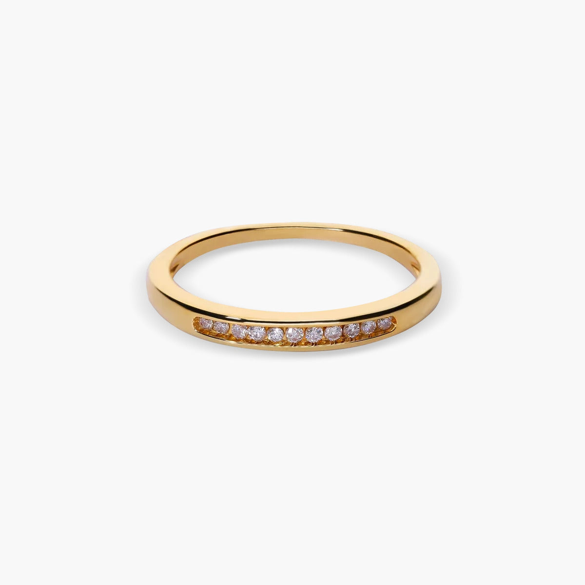 Anillo de oro 18K diamante natural 0.1 ct.