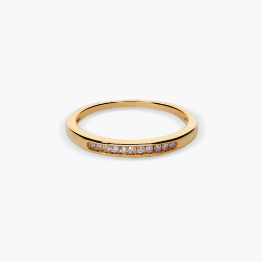 Anillo de oro 18K diamante natural 0.1 ct.